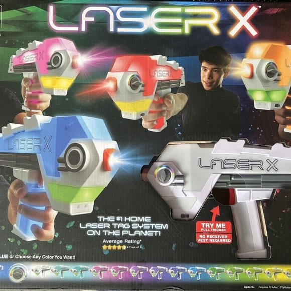 Laser X Toys New Laser X Blaster Laser Tag Toy Game 4 Player Set